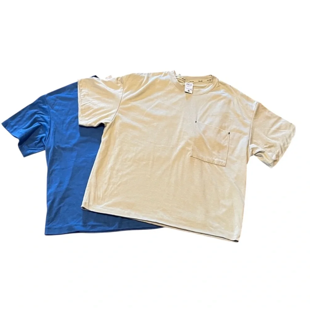 Nike Tech Pack Men's Short Sleeve Dri-Fit Pocket Tees Blue, Tan Size M EUC